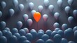 The concept of standing out, leadership, originality, and independence. A bright, vibrant balloon that stands out from the crowd. A metaphor for individuality and the courage to be different.