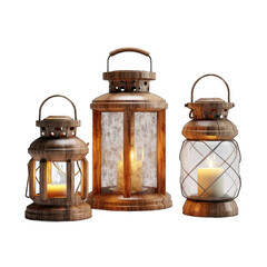 Wall Mural - Rustic Lanterns isolated on transparent background