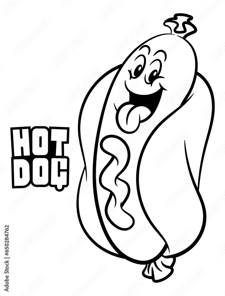 Funny Hot Dog Cartoon Mascot Character With Lettering Text Best For funny-hot-dog-cartoon-mascot-character-with-lettering-text-best-for