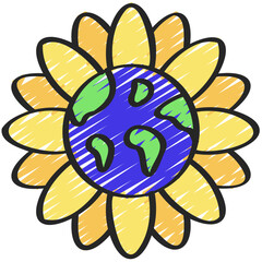 Wall Mural - Earth Flower Icon