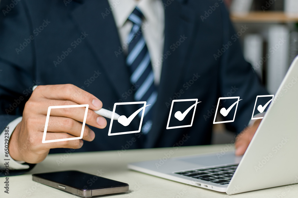 Digital work checklist or electronic smart daily checklist concept ...