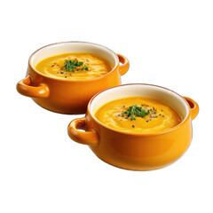 Wall Mural - Pumpkin Soup Tureens isolated on transparent background