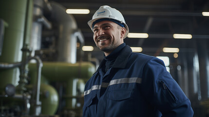 Wall Mural - Engineer working in gas plant