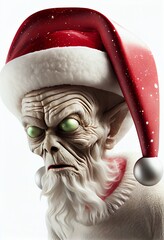 Wall Mural - Portrait of an alien Santa Claus