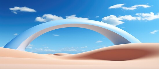 Wall Mural - a golden arch in a desert with minimal abstract background