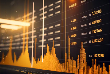 Aufkleber - Abstract data graph concept with data clusters and particles. Digital sorting and management concept for business and finance.