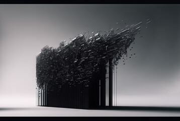 Aufkleber - Abstract data graph concept with data clusters and particles. Digital sorting and management concept for business and finance.