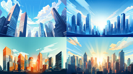 Wall Mural - abstract city skyline