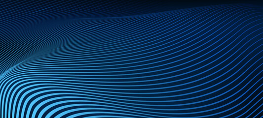 Poster - Geometric curved striped lines background, decorative artistic digital background