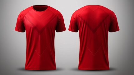 Sporty T-shirt mockup and template designed for soccer jerseys and football shirts. Displaying fabric patterns for both front and back views.