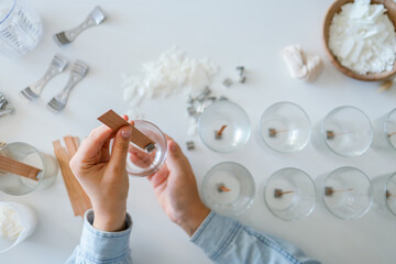 Wall Mural - Process of making candles in a workshop