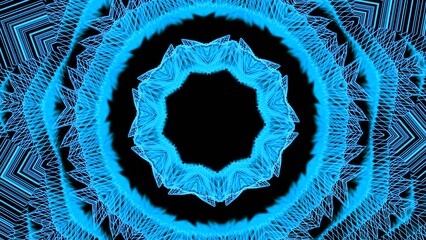 Poster - Circular cyber pattern with moving flashing lines. Design. Circular moving pattern with flashing stripes. Flashing electronic lines in moving circular pattern on black background