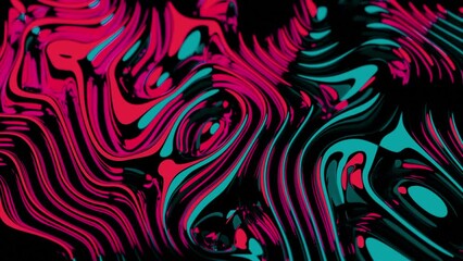 Poster - Abstract liquid rippling sticky texture. Design. Beautiful red waving lines.