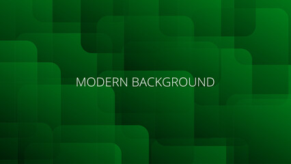 Emerald green modern abstract background with gradient rounded squares