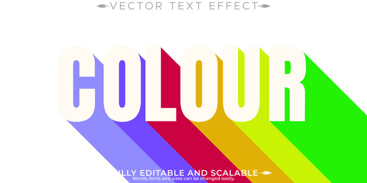 Colour rainbow text effect, editable modern lettering typography font style