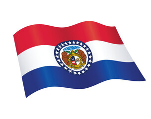 Wall Mural - missouri state flag flying