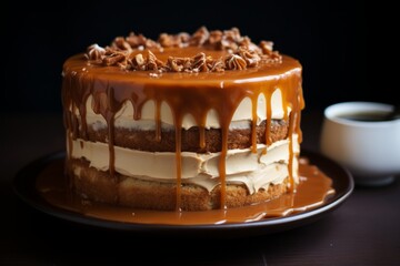 Wall Mural - Coffee salt caramel cake