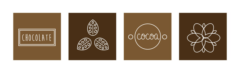 Poster - chocolate and cocoa product icon and sign vector set