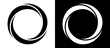 © Mykola Mazuryk - Rotating art lines in circle shape as symbol, logo or icon. A black figure on a white background and an equally white figure on the black side.