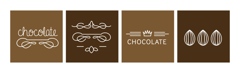 Poster - chocolate and cocoa product icon and sign vector set