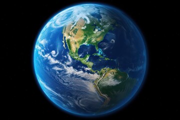 Poster - A breathtaking view of the Earth from space with beautiful clouds. Ideal for science and education projects or any design that requires a global perspective.