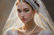 Creating Stunning portrait of a girl, pearl necklace, filigree, mother of pearl, hyper-detailed.