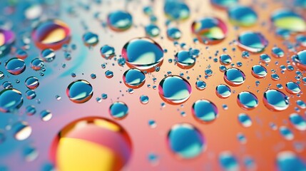 Wall Mural - Realistic small water drops on the surface of something. Rainy day. Illustration for banner, poster, cover, brochure or presentation.