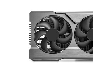 Aufkleber - Powerful modern video card on a white background.