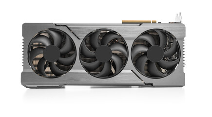Aufkleber - Powerful modern video card on a white background.