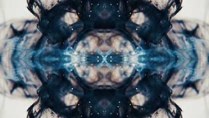 Wall Mural - Abstract blue and white digital artwork mirrored symmetry