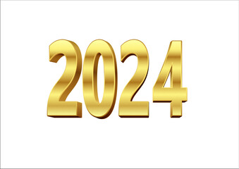 Wall Mural - Year 2024 white background