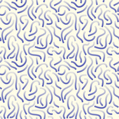 Aufkleber - Blue and white gradient curved lines isolated on white background. Transparent Bold Squiggles.