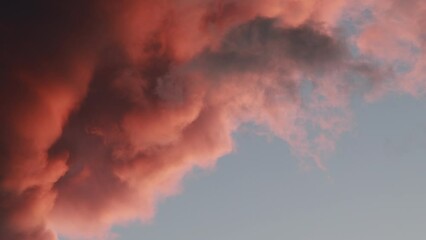 Wall Mural - raising brown smoke in the blue sky, for wallpaper