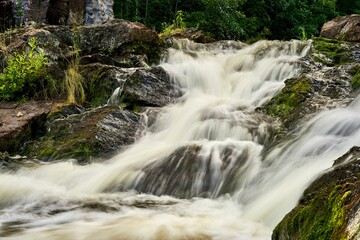 Poster - Scenic view of Myllykoski rapids in Nurmijarvi, Finland