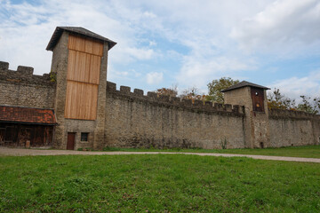 Poster - Burgerwehr fortification - Medieval City Walls at Monchsberg - Salzburg, Austria