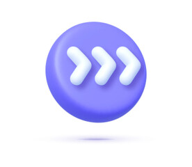 Aufkleber - Modern arrow button 3d, great design for any purposes. Digital illustration. 3d vector illustration