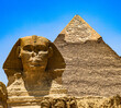 Great Sphinx Before Pyramid of Ancient Egypt