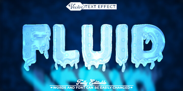 Cartoon Fluid Water Vector Editable Text Effect Template