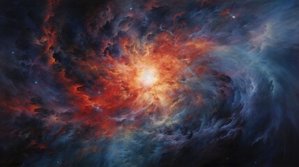 Wall Mural - a celestial tapestry unfolds before our eyes, as brilliant shockwaves ripple through the cosmic canv
