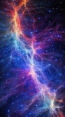Wall Mural - brilliant streams of charged particles stream along intricate magnetic highways, weaving a tapestry 