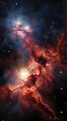 Wall Mural - within this breathtaking celestial photograph, two galactic behemoths collide, unleashing an explosi
