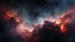 This image showcases a celestial nursery where new stars are taking shape. Silhouetted against a resplendent cloud of interstellar gas and dust, these stellar cradles emit a soft, Mod3f