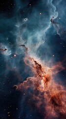 Wall Mural - a spellbinding image capturing the immense scale of interstellar clouds, as their condensed matter i