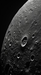 Wall Mural - a closeup view of a prominent crater on mercury displaying distinct layered walls, with its floor co