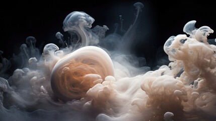 Wall Mural - in this striking snapshot, the force of cosmic winds is evident as they sculpt colossal spheres of g