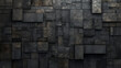 A black grunge background scratched on metal. Texture of roughness and wear metal blocks. Grunge and solid scratched metal illustration.