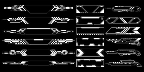 Aufkleber - Sci-fi futuristic hud dashboard display virtual reality technology screen. User Interface set. Statistics, Data information infographic. Vector graphic. 0.2