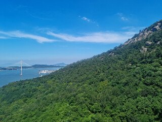 Canvas Print - 
It is a mountain with Mokpo Bridge and lush forests.