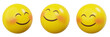 3d Emoticon or Smiley blushing smiling yellow ball emoji
