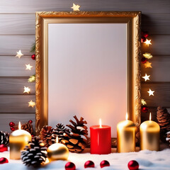 Wall Mural - christmas candle and decorations